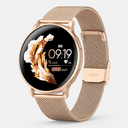 Rose Gold Mesh Smartwatch detail view
