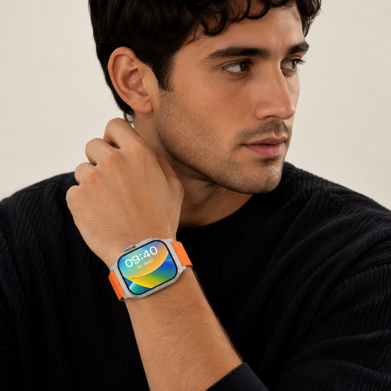 Vivid Orange Sport Smartwatch front view