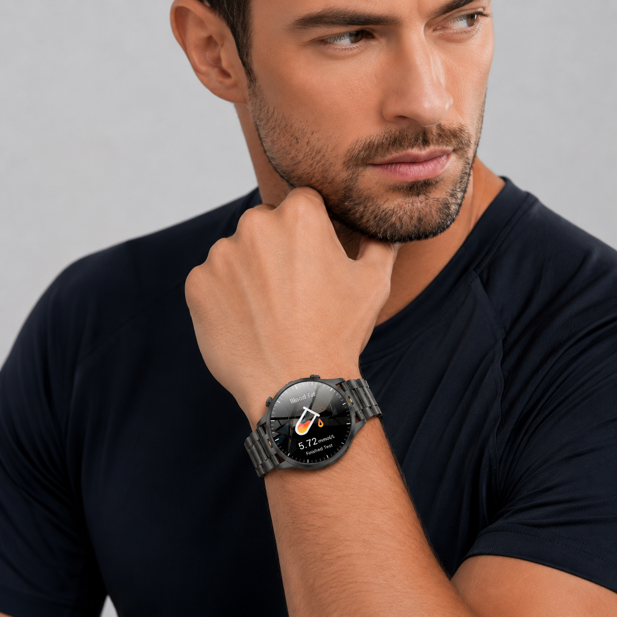 VitalTrack Pro Metal Smartwatch side view