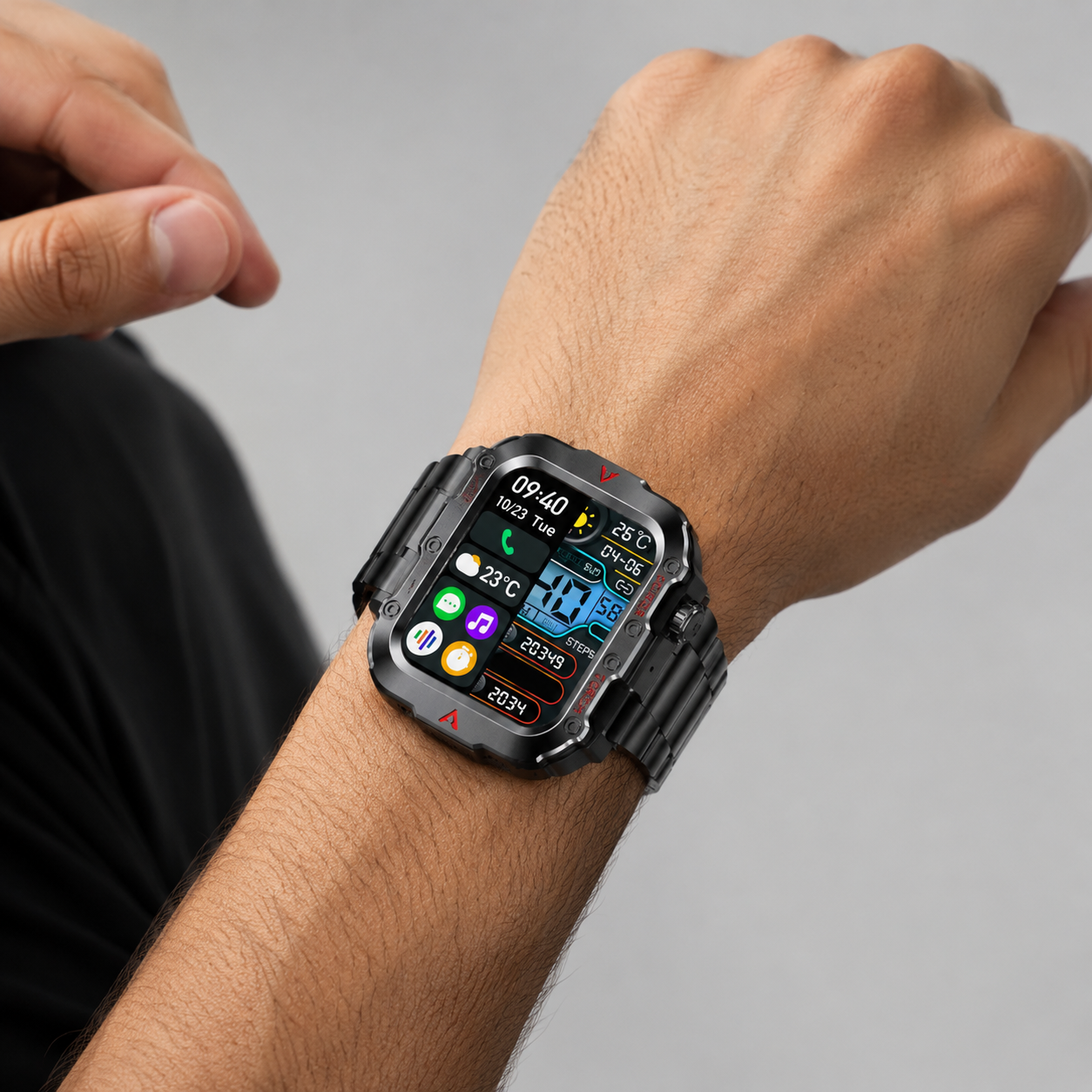 Rugged Steel Smartwatch front view