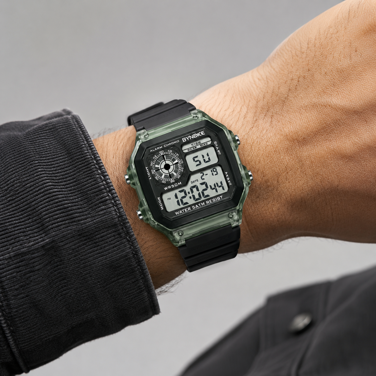 Retro Square Digital Watch side view