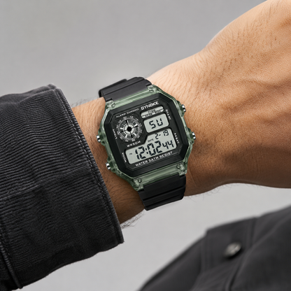 Retro Square Digital Watch side view