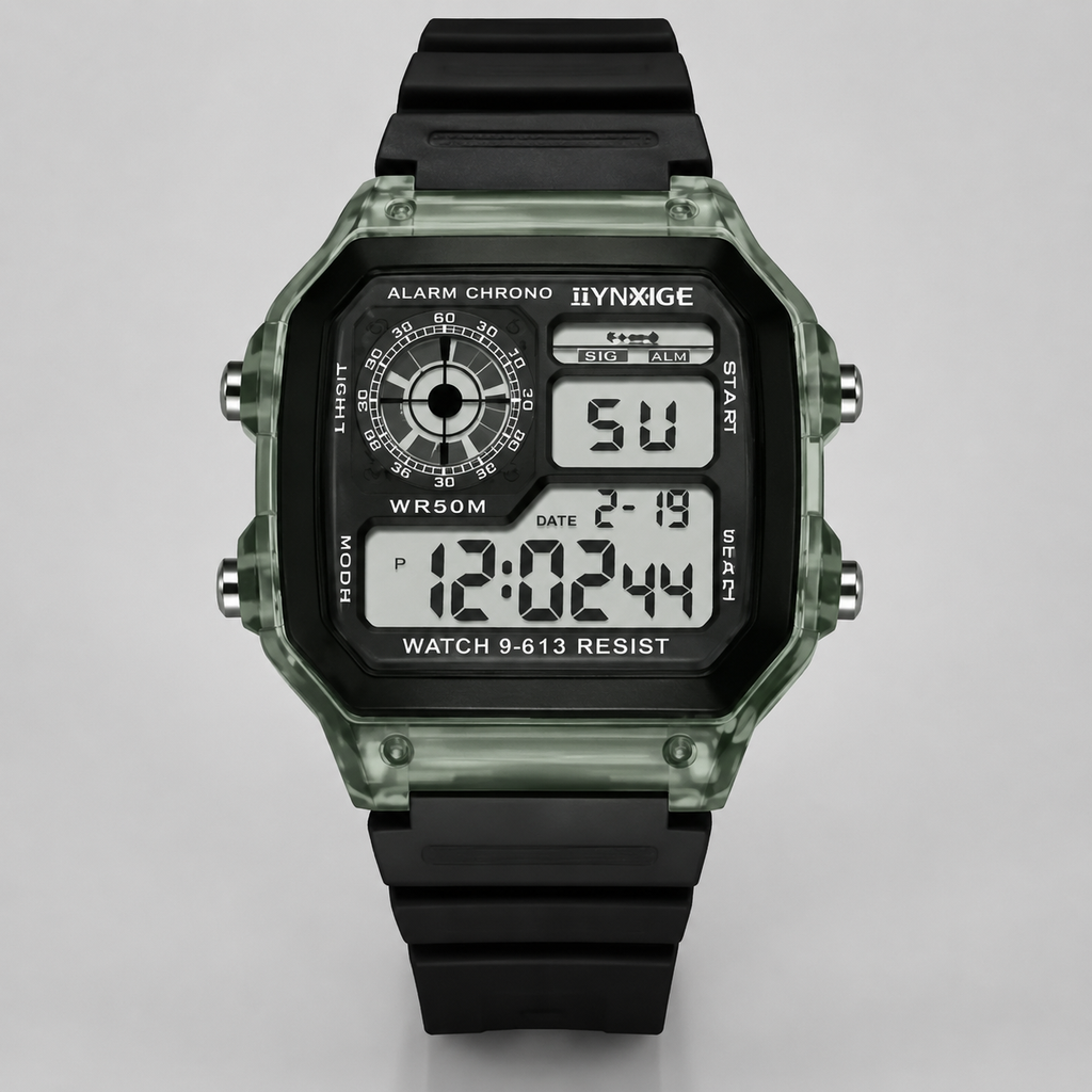 Retro Square Digital Watch detail view