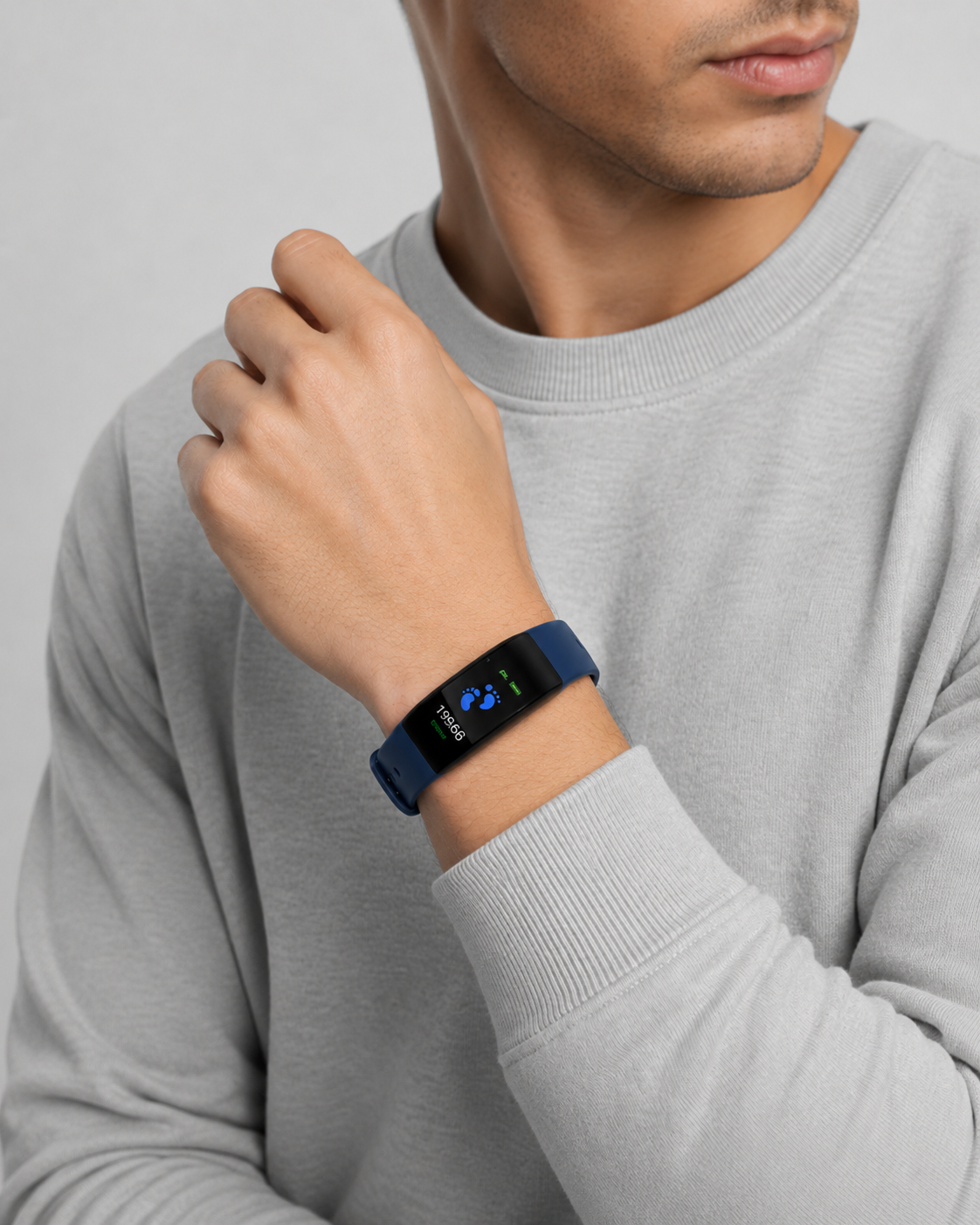 Blue Smart Fitness Band side view