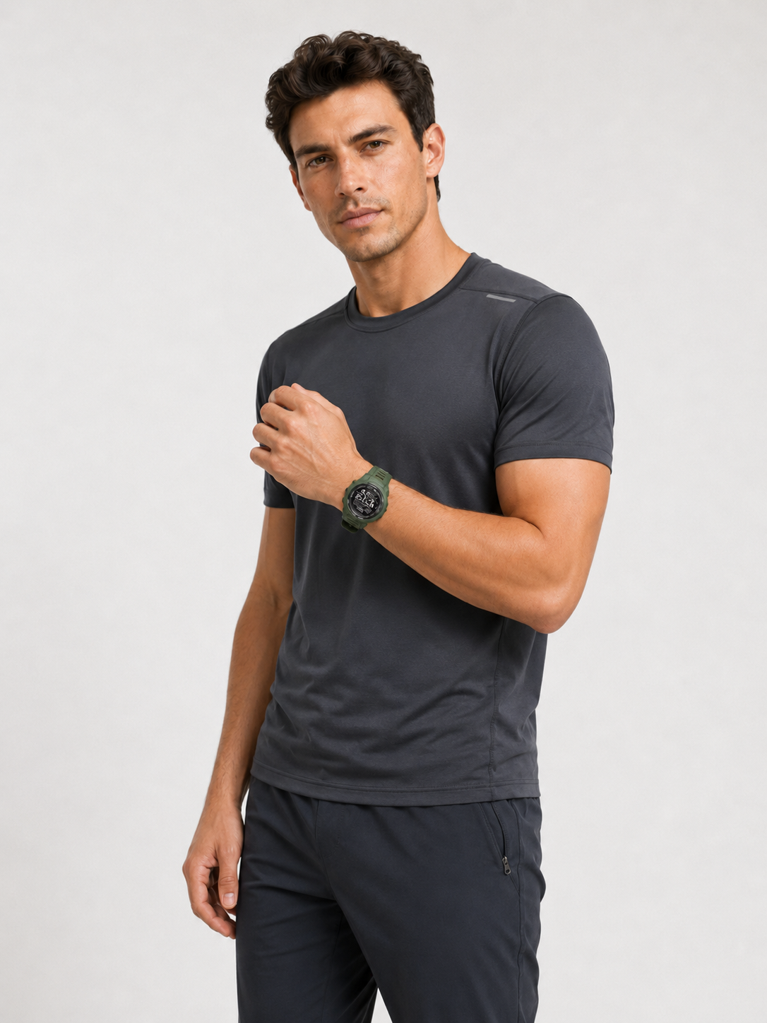 Military Green Digital Sports Watch