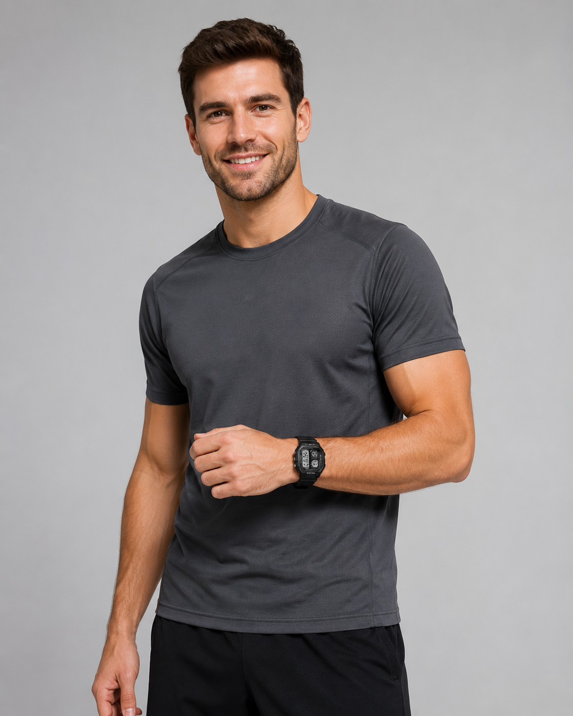 Black Dual Time Digital Sports Watch